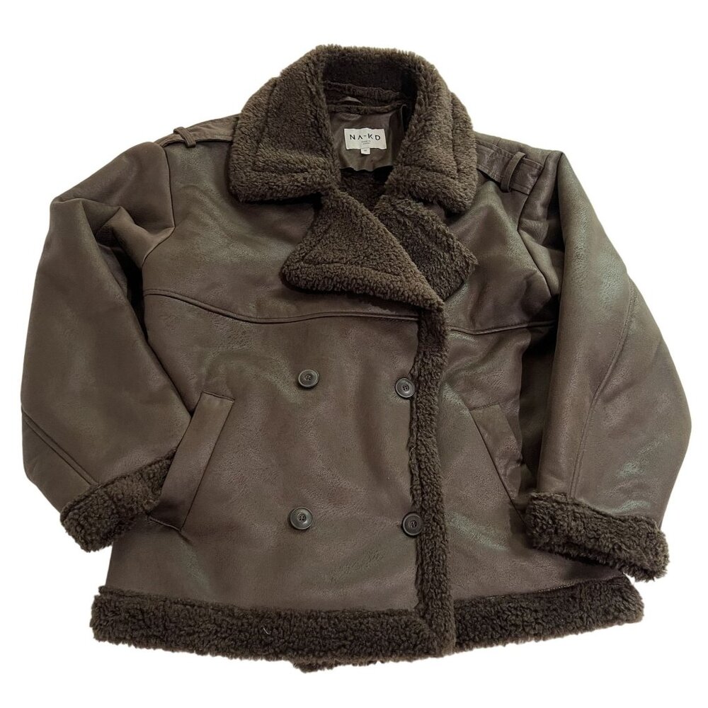 NA-KD Oversized Bonded Jacket in Brown